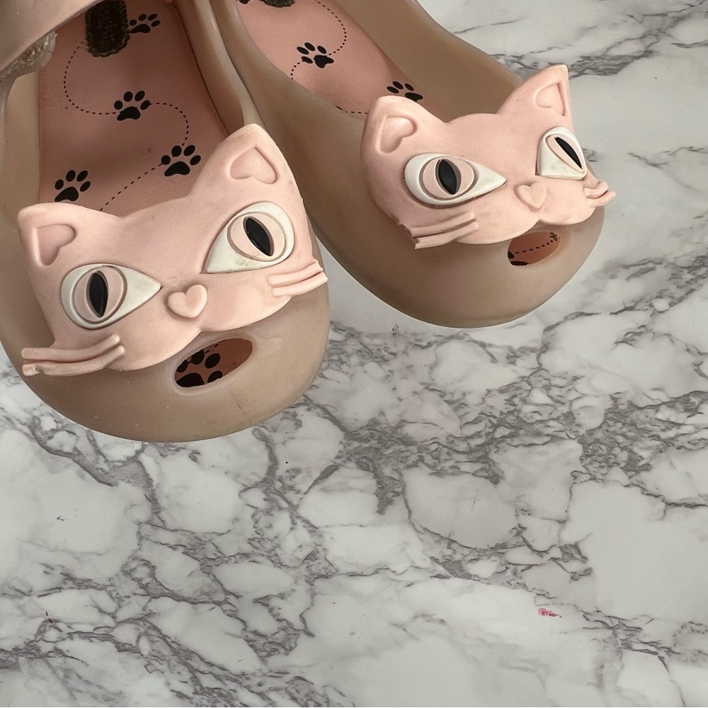 Mini Melissa Pink Kitty Cat Jelly Shoes. Size 10 - Picture 4 of 16
